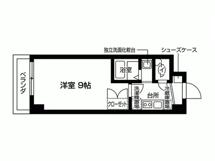 フローライト西院(1K/5階)の間取り写真