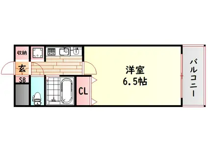エステムコート難波サウスプレイスIIレフィーナ(1K/7階)の間取り写真