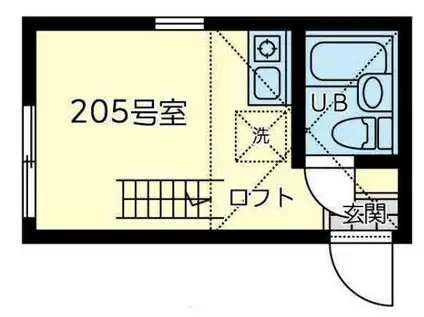 ユナイト上星川ニューオーリンズ(ワンルーム/2階)の間取り写真
