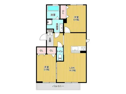 コート・ド・メール(2LDK/1階)の間取り写真