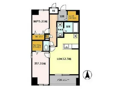 F・D VILLE(2LDK/5階)の間取り写真