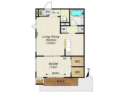 SUCCEED NOGATA(1LDK/1階)の間取り写真