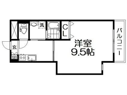ソレイユアーバン18(1K/3階)の間取り写真