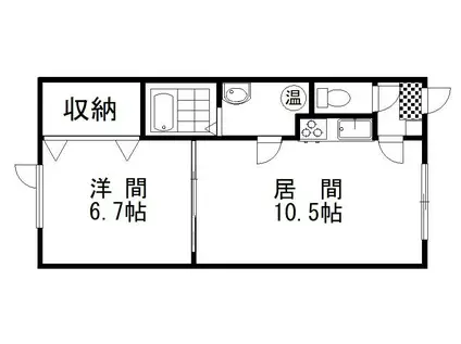 ブライティ(1LDK/1階)の間取り写真
