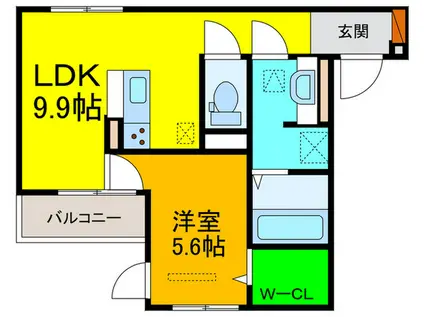 パサログランデ鳳中町(1LDK/3階)の間取り写真