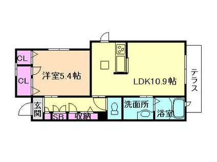 グランメゾン レイラ(1LDK/1階)の間取り写真