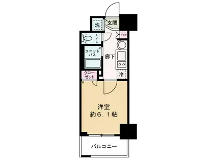 プレサンス梅田北パワーゲート(ワンルーム/9階)の間取り写真