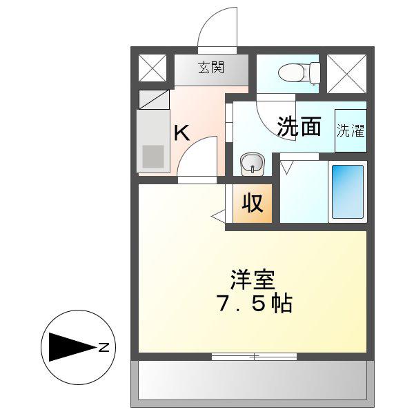 SK HOUSE(1K/1階)の間取り写真