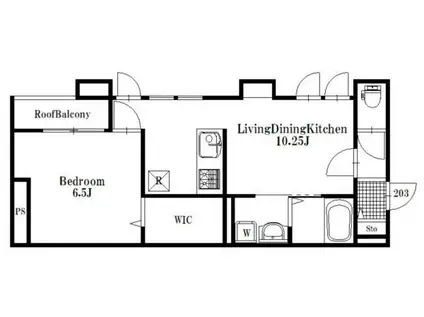 ソル プエンテ六町(1LDK/2階)の間取り写真