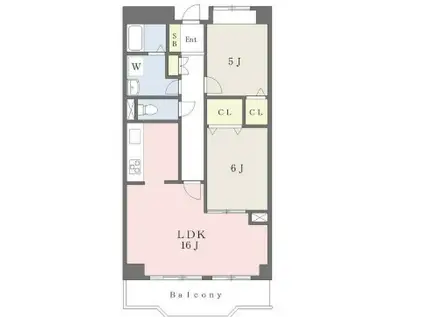 レジデンス上鷺(2LDK/2階)の間取り写真