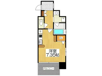 ベラジオ京都神泉苑(1K/4階)の間取り写真