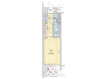 ララプレイス大阪城公園ノルド(1K/5階)の間取り写真