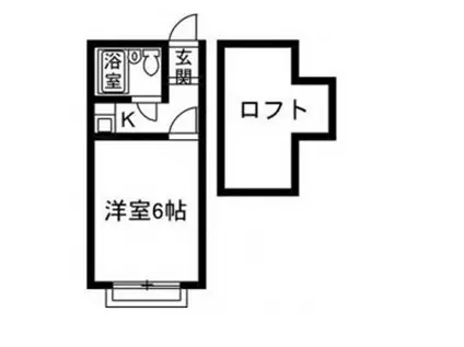 アルファ東片貝(1K/2階)の間取り写真