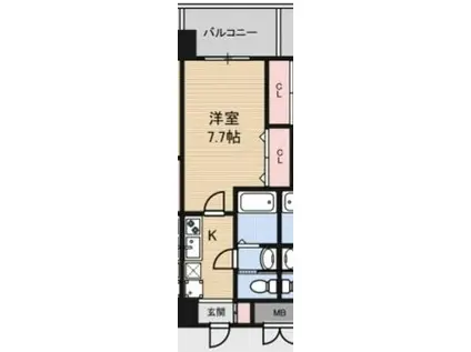 LUXE新大阪II(1K/9階)の間取り写真