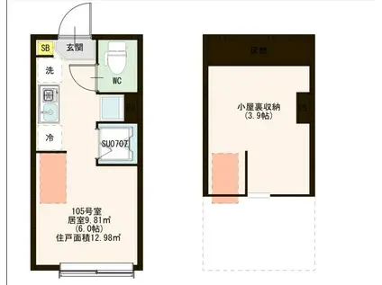 アーバンスカイ六郷(ワンルーム/1階)の間取り写真