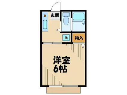 パピルス(1K/2階)の間取り写真