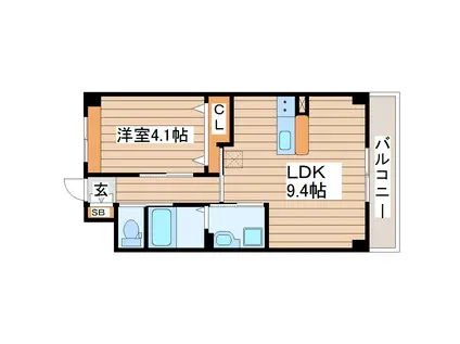 メゾン ルミエール(1LDK/1階)の間取り写真