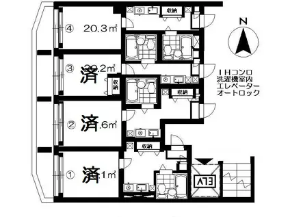 コージーウェイ(1K/3階)の間取り写真