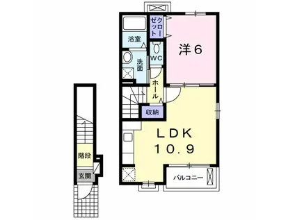 アロッジオ(1LDK/2階)の間取り写真