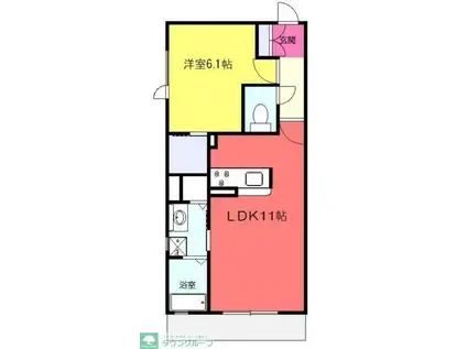 アルベージュ(1LDK/2階)の間取り写真