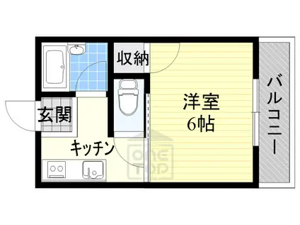 ウェルシィー氷室(1K/2階)の間取り写真