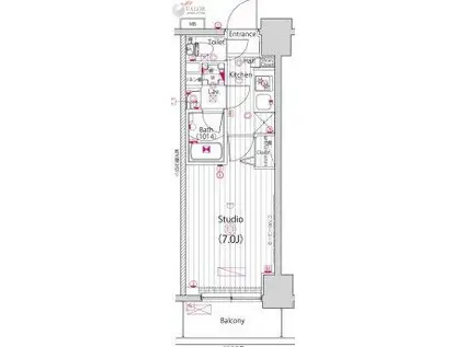 ガーラ・リバーサイド横濱南(1K/3階)の間取り写真
