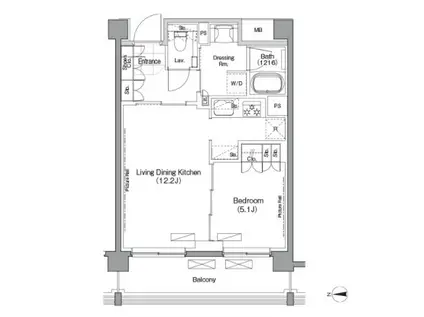 プレジリア代々木大山町(1LDK/4階)の間取り写真