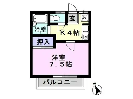 ORIENTAL SO(1K/2階)の間取り写真