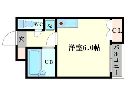 ナニワIII番館(ワンルーム/4階)の間取り写真