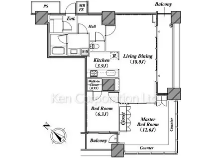 THE TOKYO TOWERS(2LDK/11階)の間取り写真