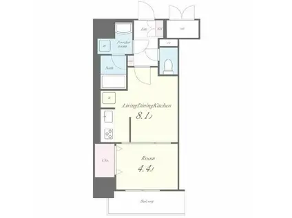 ロータス・ガーデン城南(1LDK/2階)の間取り写真