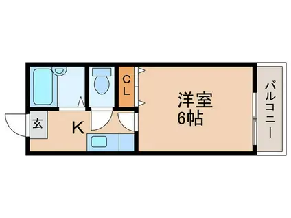 ハイツフルーレ(1K/2階)の間取り写真