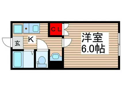 ミラベル大和田(1K/2階)の間取り写真