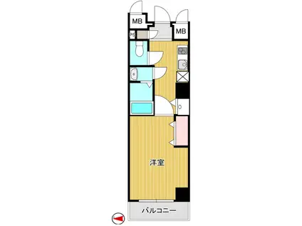 メゾン・ド・ヴィレ芝大門(1K/4階)の間取り写真