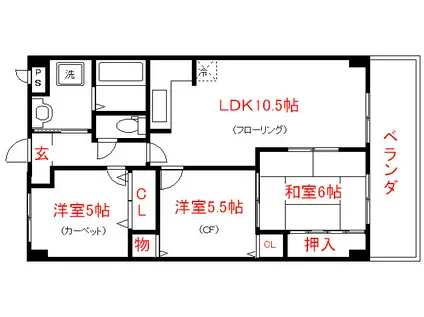 SUN・BIRD 桂(3LDK/1階)の間取り写真