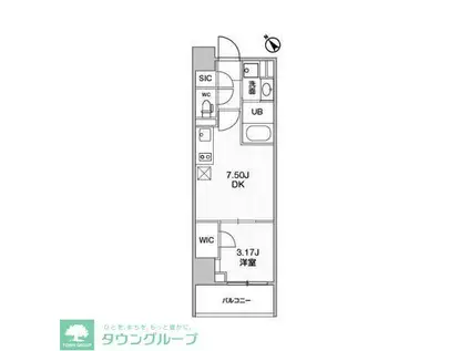 シーズンフラッツ柿の木坂(1DK/6階)の間取り写真