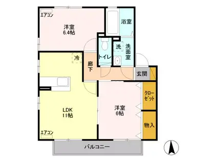 リビングタウン佐久平 ABCDEFG(2LDK/2階)の間取り写真