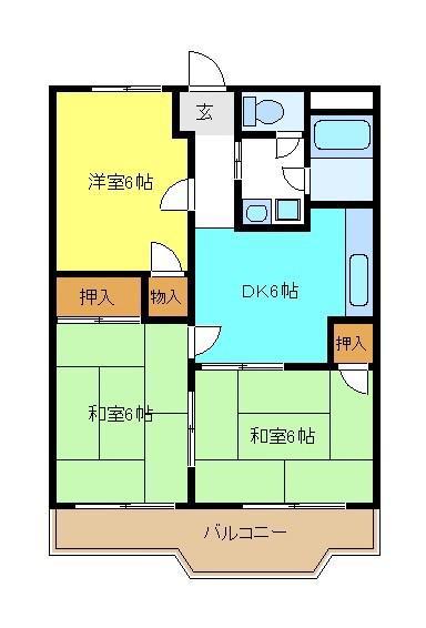 石坂スカイハイツ(3DK/5階)の間取り写真