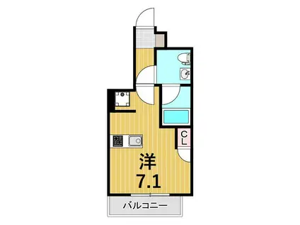 AZEST金町(ワンルーム/3階)の間取り写真