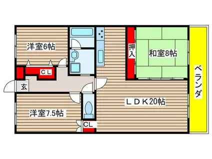 第2アーバンハイツ(3LDK/4階)の間取り写真