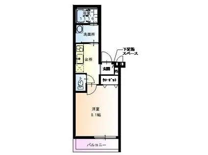 フジパレス山之内VI番館(1K/1階)の間取り写真