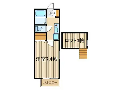 アジュール(1K/2階)の間取り写真