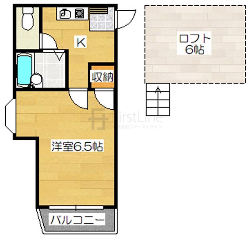 コスモアイリス(1K/2階)の間取り写真
