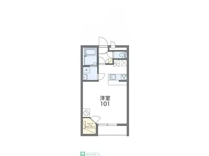 レオパレスミミ コパン(ワンルーム/1階)の間取り写真