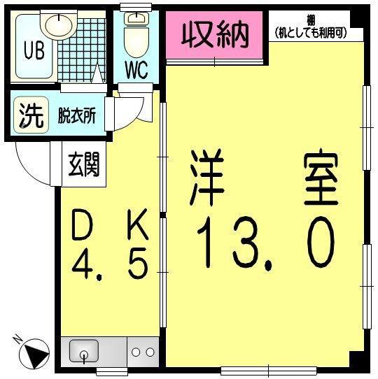 熊谷BASE(1DK/1階)の間取り写真