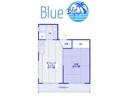 江ノ島シ一サイドマンション(1DK/3階)の間取り写真