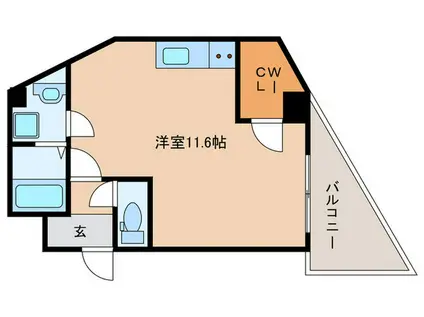 ELEGANTE宝塚(ワンルーム/4階)の間取り写真