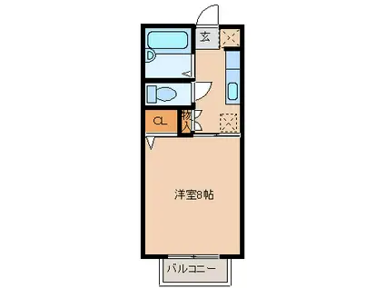 トゥインクルコート文化町13(1K/2階)の間取り写真