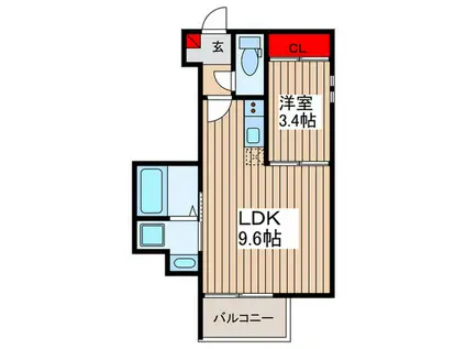 REGALESTTII(1LDK/1階)の間取り写真