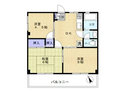 キャッスルエイト(3DK/3階)の間取り写真